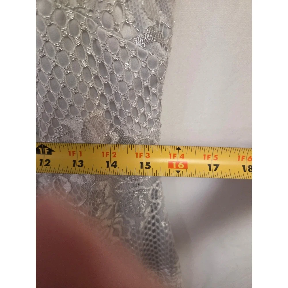 Jessica Howard Lace Sheath Dress Silver Sleeveless Party Wedding Guest Size‎ 14 - Picture 4 of 6